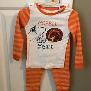 Thanksgiving Peanuts themed pajamas